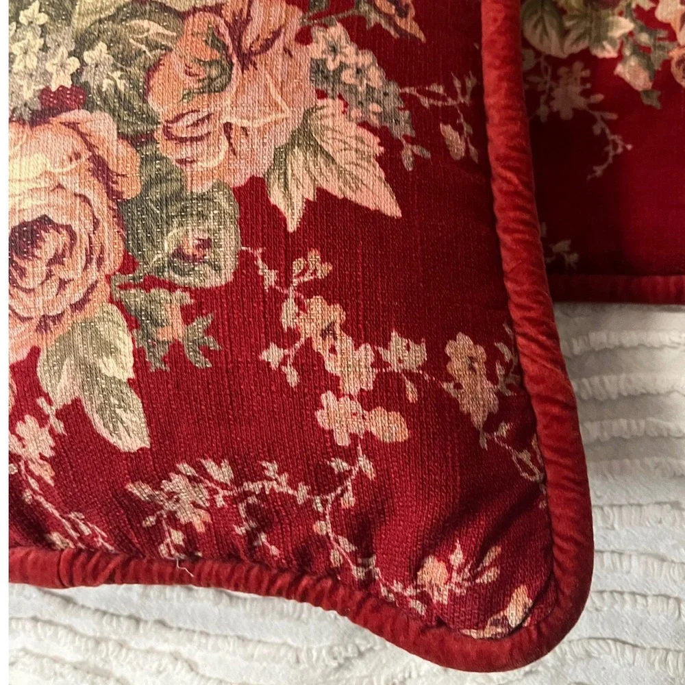 Waverly English Cottage Shabby Chic Cotton tapestry/Velvet Pillow Cover‎